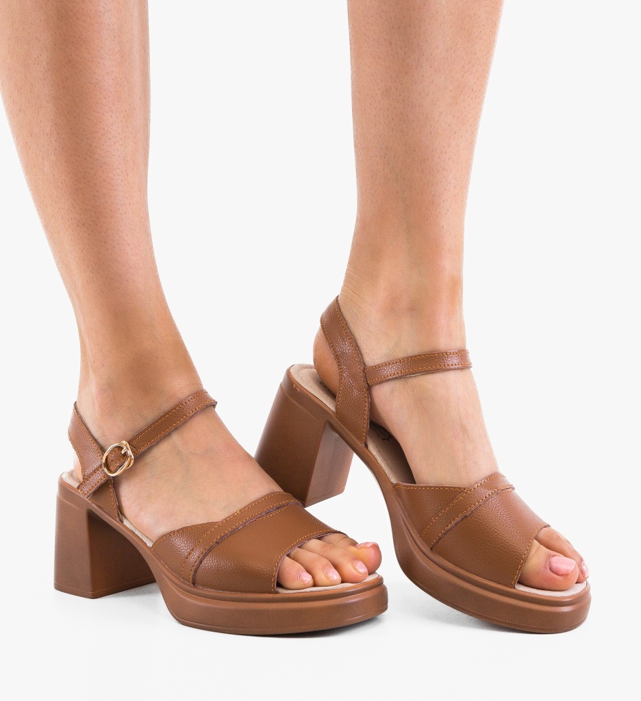 Sandale Toc Gaguwa Camel | Eleganță și Confort - imagine 4