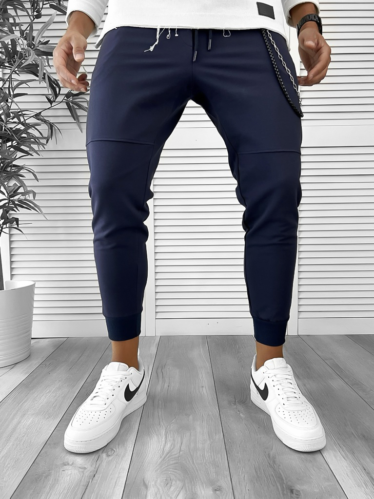 Pantaloni Trening Bleumarin Conici