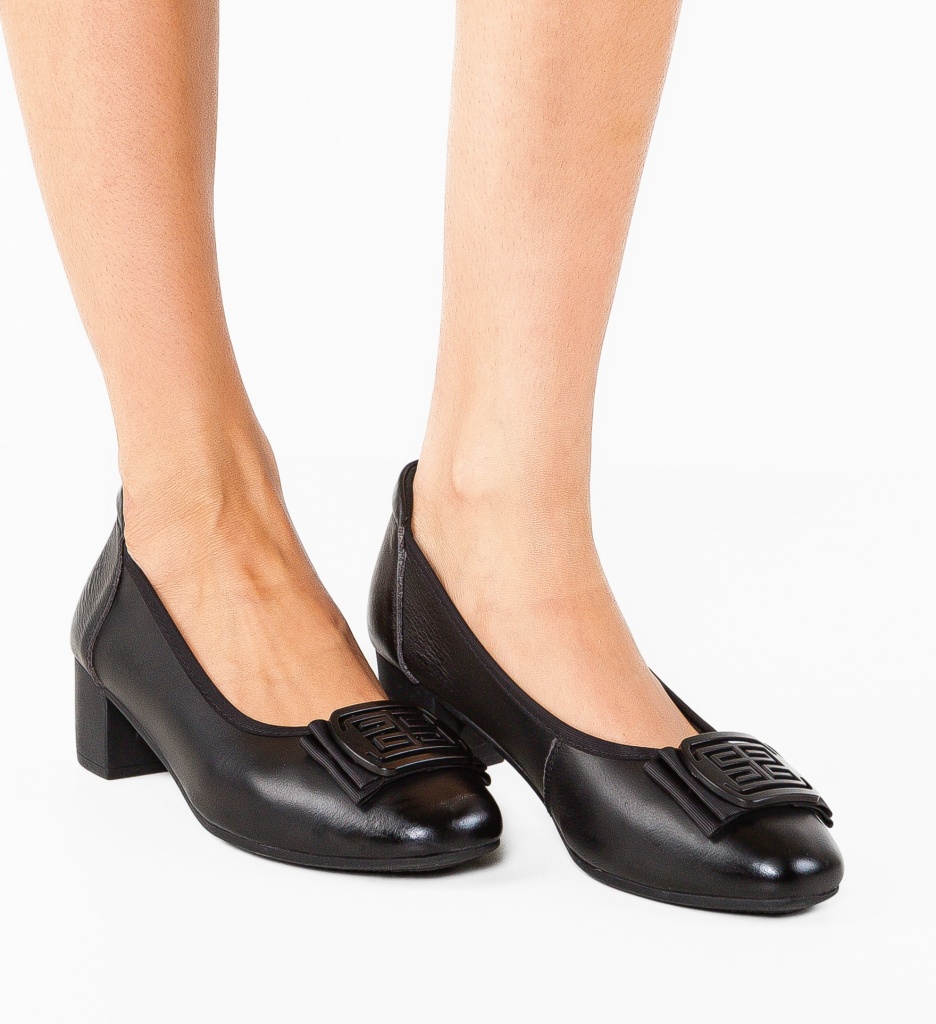 Pantofi Bobbi Negri cu Toc Elegant - imagine 3