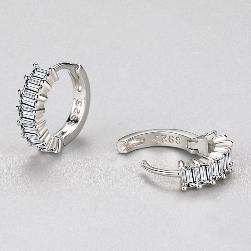 Cercei rotunji argint 925 placati cu rodiu, JW1822 - imagine 3