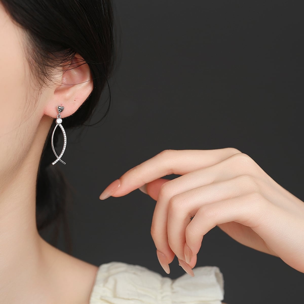 Cercei Argint Delis cu Pietre - Eleganță Pură - imagine 2