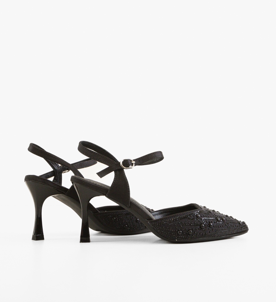 Pantofi cu Toc Eleganti Anytare Negri - imagine 3