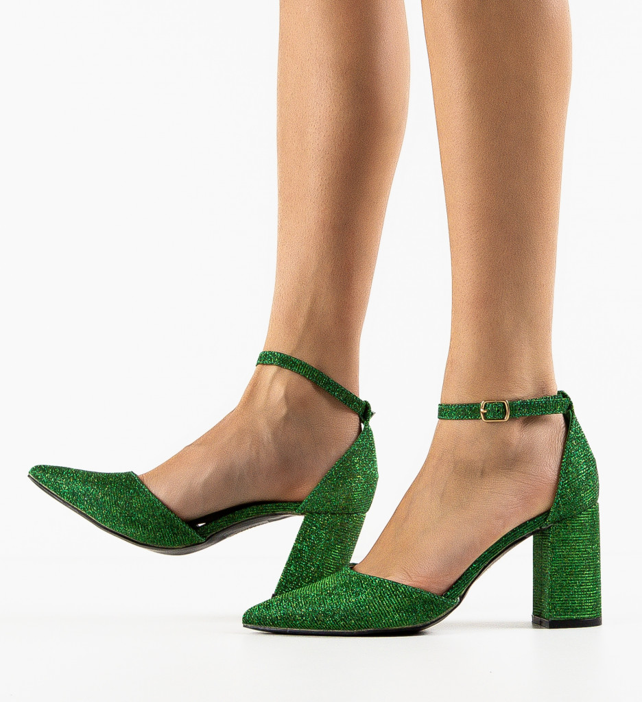 Pantofi cu Toc Lilia Verzi - Eleganță