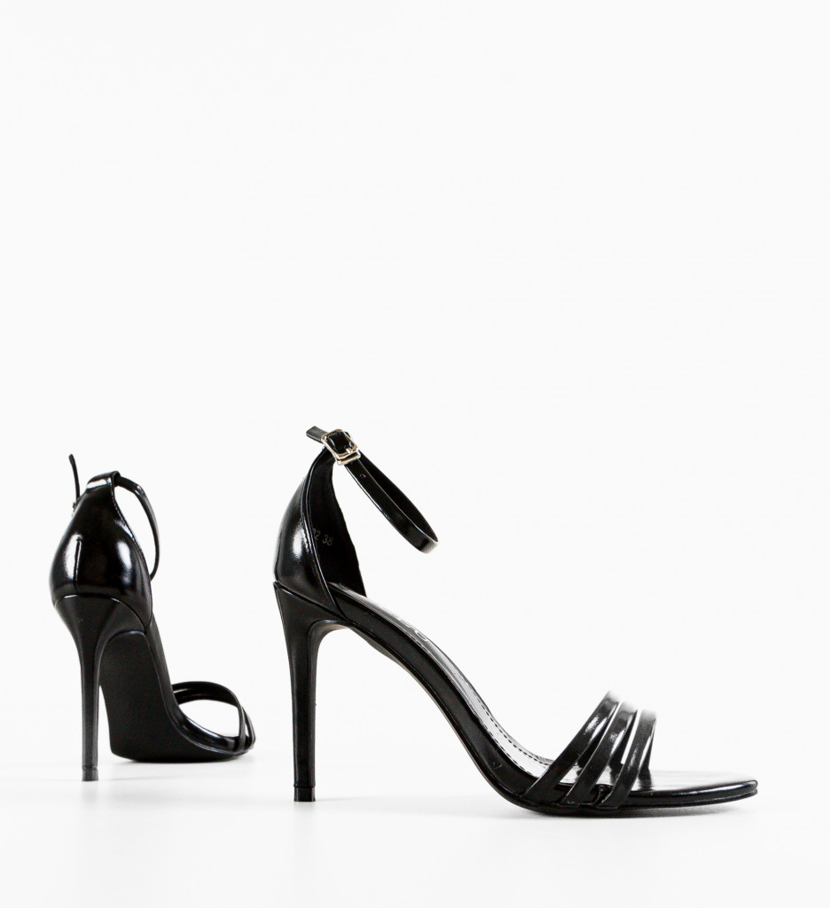 Sandale Dama Lajy Negre cu Toc Elegante - imagine 5