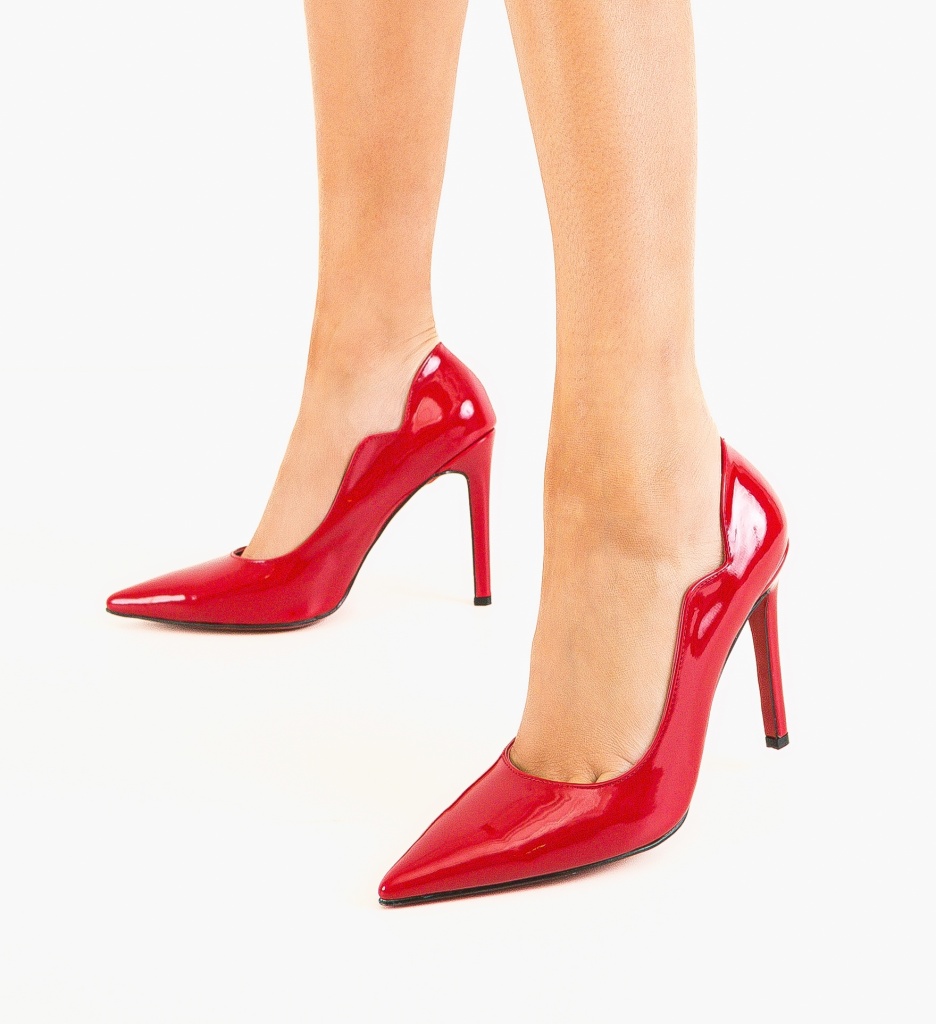 Pantofi Tichon Rosii - Eleganță și Stil Feminin - imagine 3