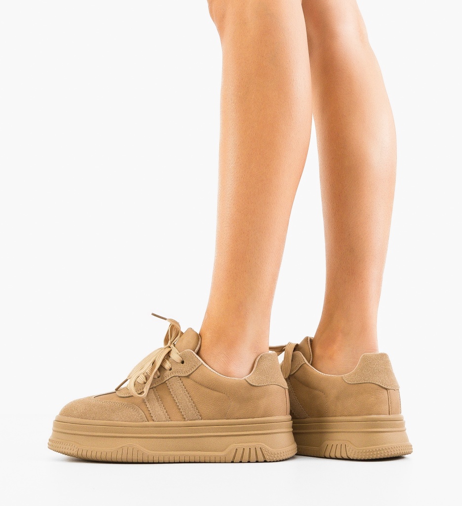 Sneakers Dama Carlas Bej - Confort și Stil - imagine 2