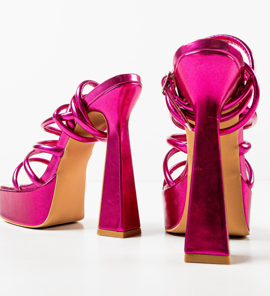 Sandale cu Toc Everly Fuchsia | Eleganță Asigurată - imagine 6