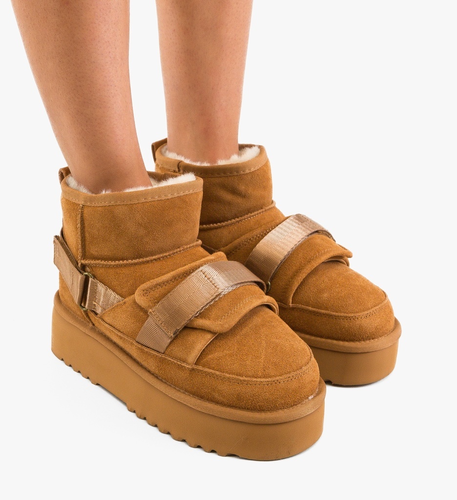 Cizme tip Ug Kaiana Camel - Confort Termic
