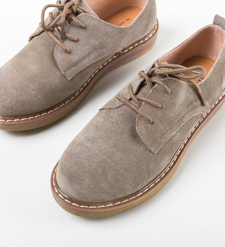 Pantofi Casual Romena Khaki - Confort Stilat - imagine 8
