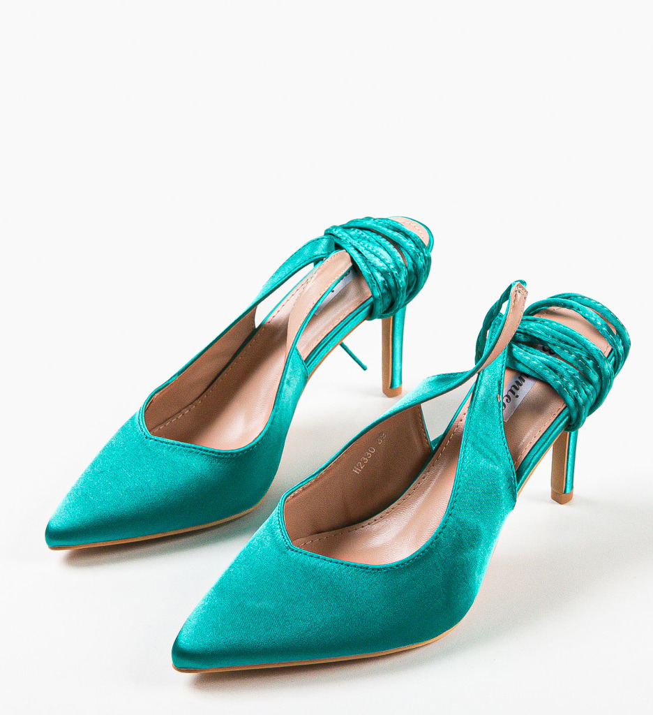 Pantofi cu Toc Guorthigirn Verzi Eleganți - imagine 4