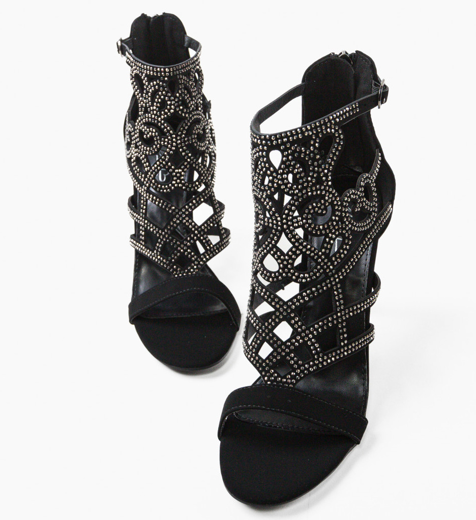 Sandale cu Toc Rocky Negre - Design Impunător - imagine 2