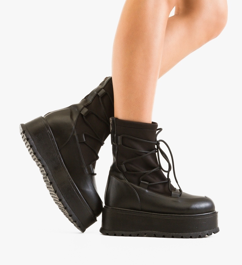 Ghete Dama Gelyn Negre Depurtat | Confort & Stil - imagine 3