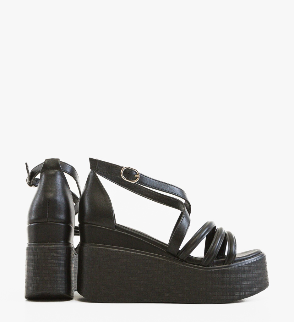 Platforme Dama Cordova Negre Elegante - imagine 5