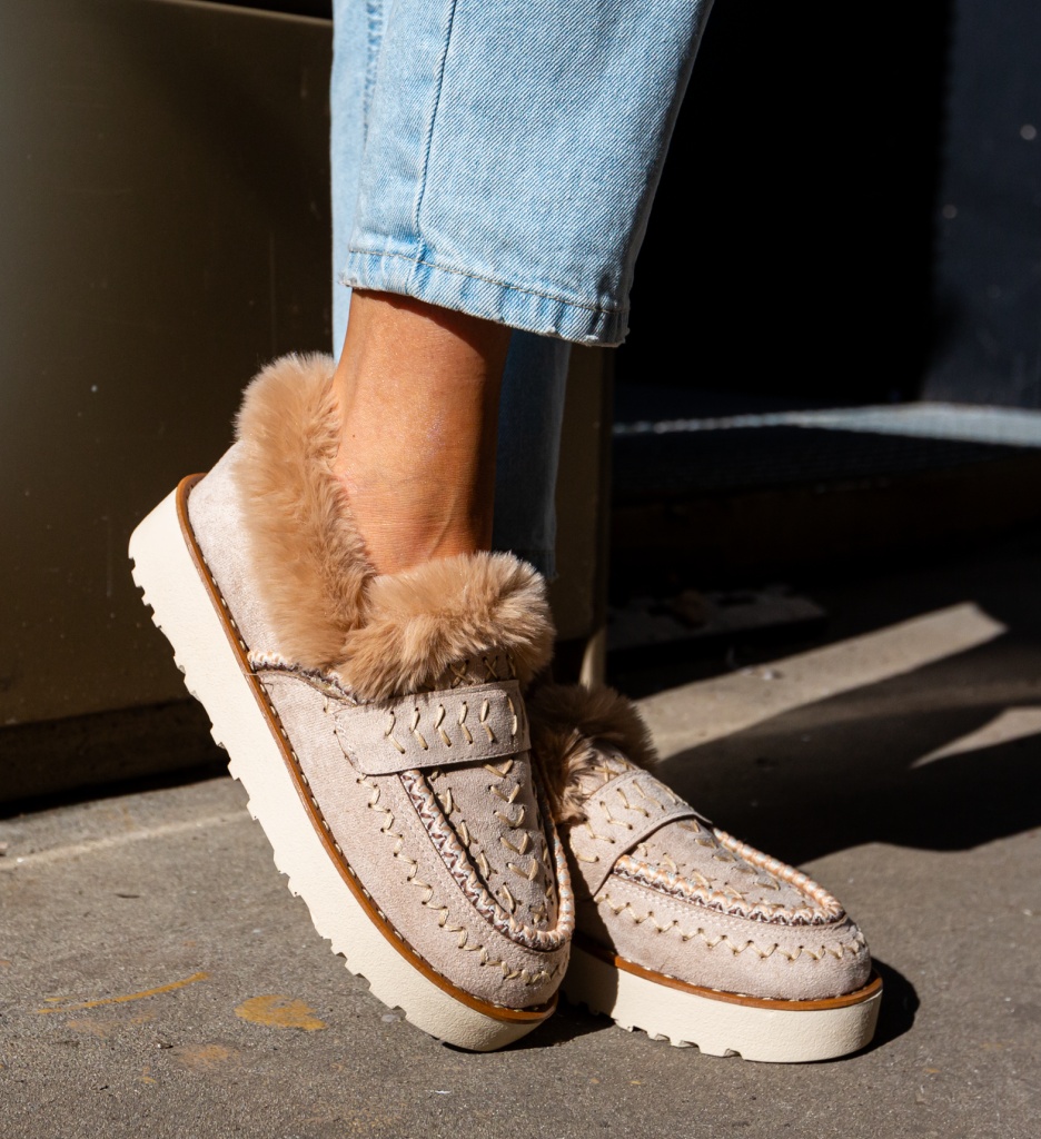 Pantofi Casual Chunky Bej - Confort & Stil - imagine 3