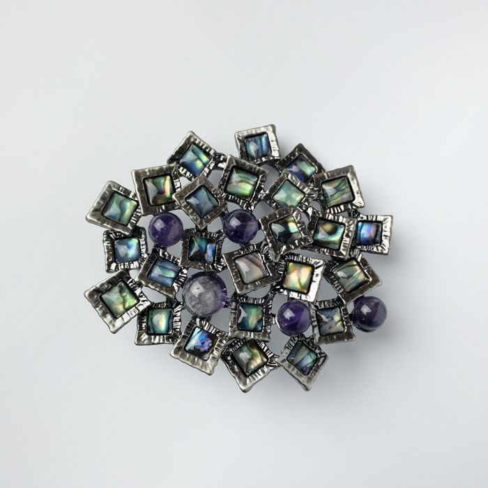 Brosă Pandant Geometric Ametist | Shopika