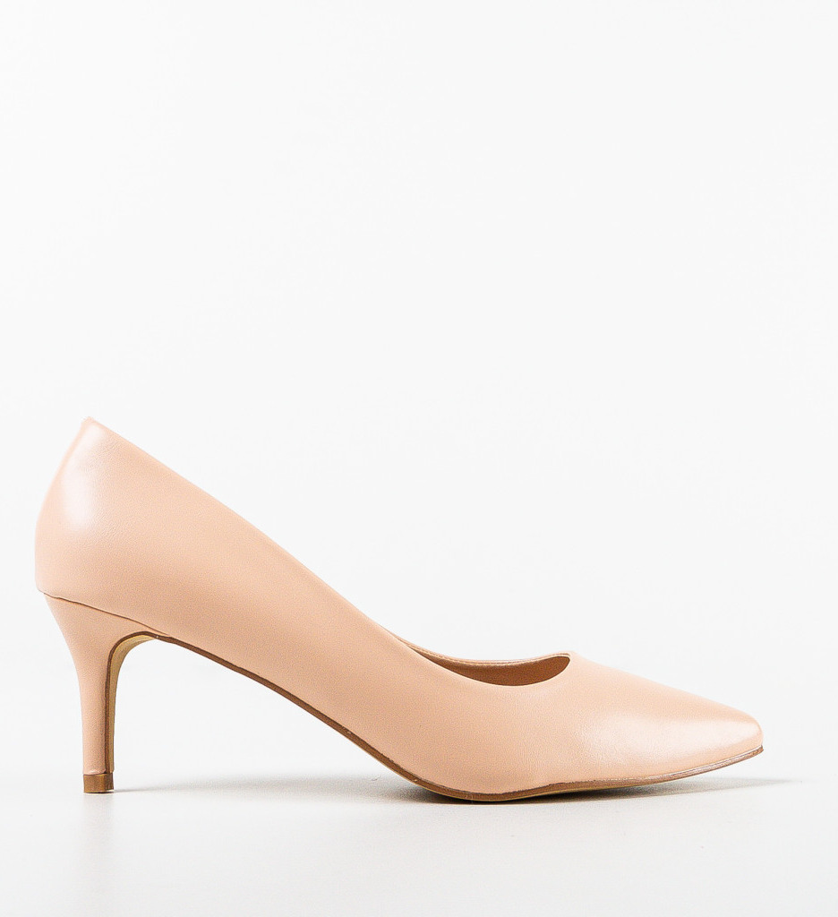 Pantofi Cheloo Nude cu toc elegant - imagine 4