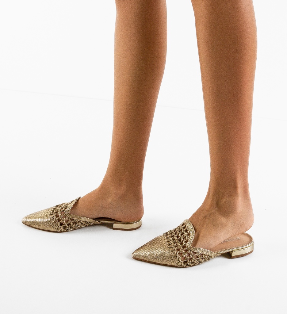 Balerini Dama Starlit Aurii | Stil Casual Elegant - imagine 3