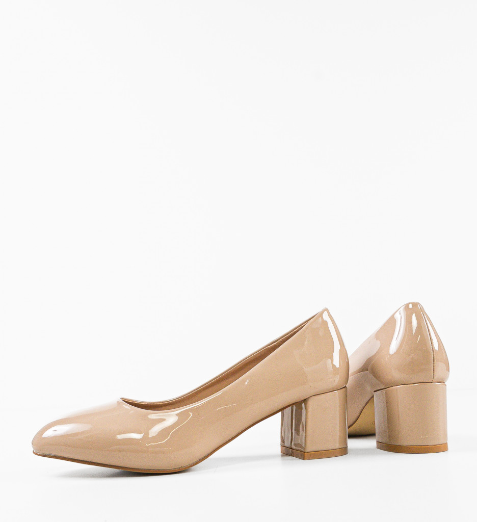 Pantofi Hess Bej Eleganți cu Toc - Stil Refined - imagine 7