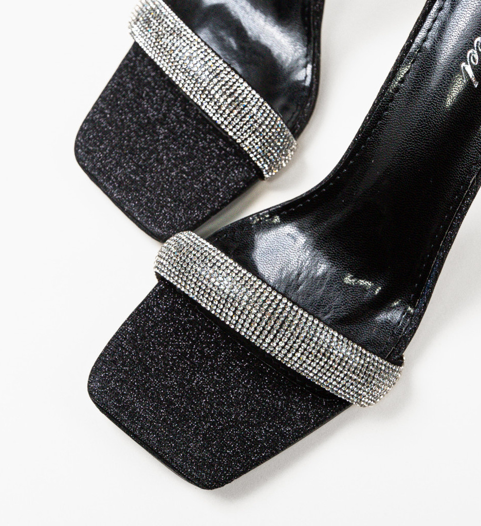 Sandale Nigella Negre cu Toc Elegant - imagine 8