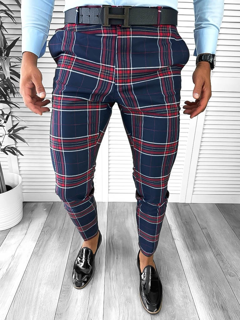 Pantaloni Eleganti Bleumarin Barbati - Stil Office