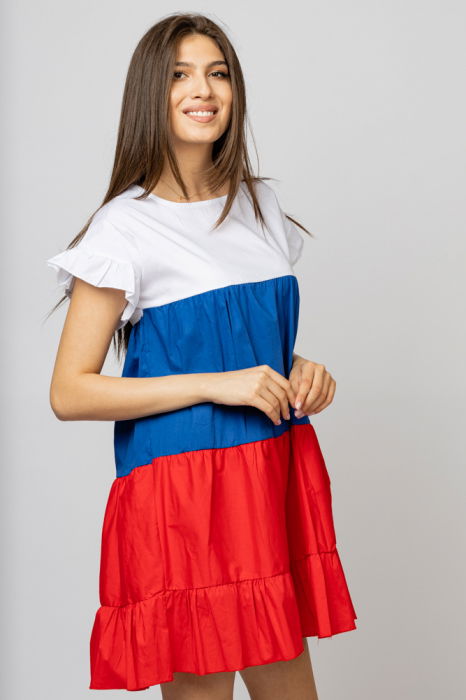 Rochie Poplin cu Volane | Shopika Stil Veritabel