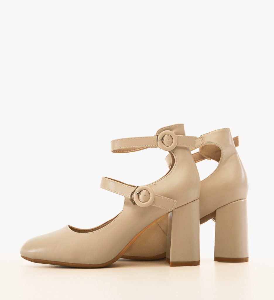 Pantofi Rasthe Bej cu Toc - Eleganță și Stil - imagine 3