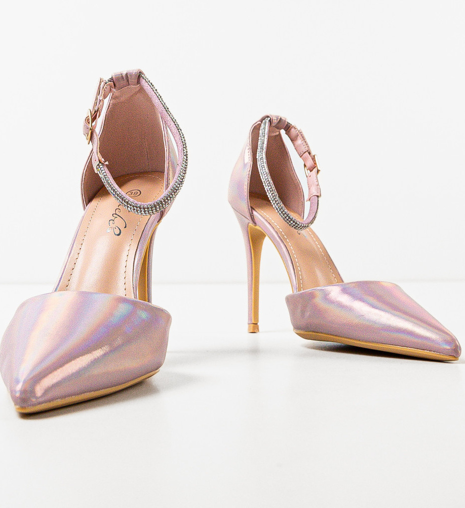 Pantofi Dama Lyvya Roz cu Toc Eleganți - imagine 5