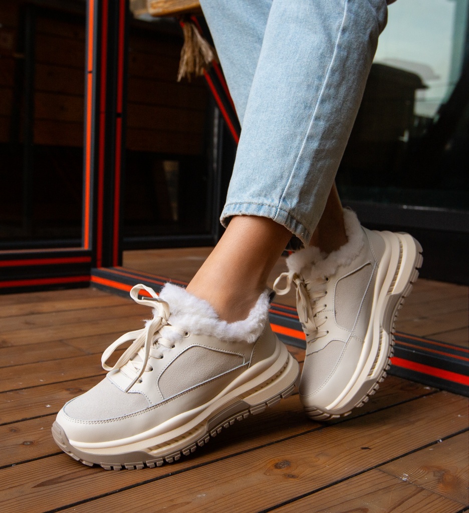 Sneakers Dama Bej Jahe | Confort & Stil - imagine 2