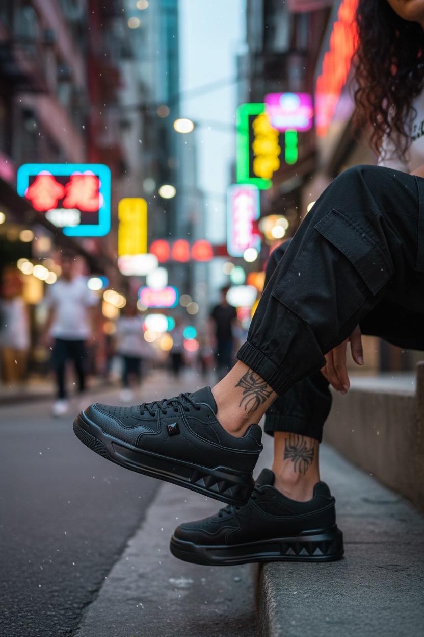 Adidași Dama Casual Negri – Ușori și Comozi - imagine 2