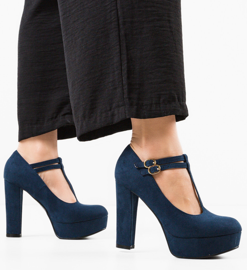 Pantofi Dama Bleumarin cu Toc - Eleganță Summers - imagine 3
