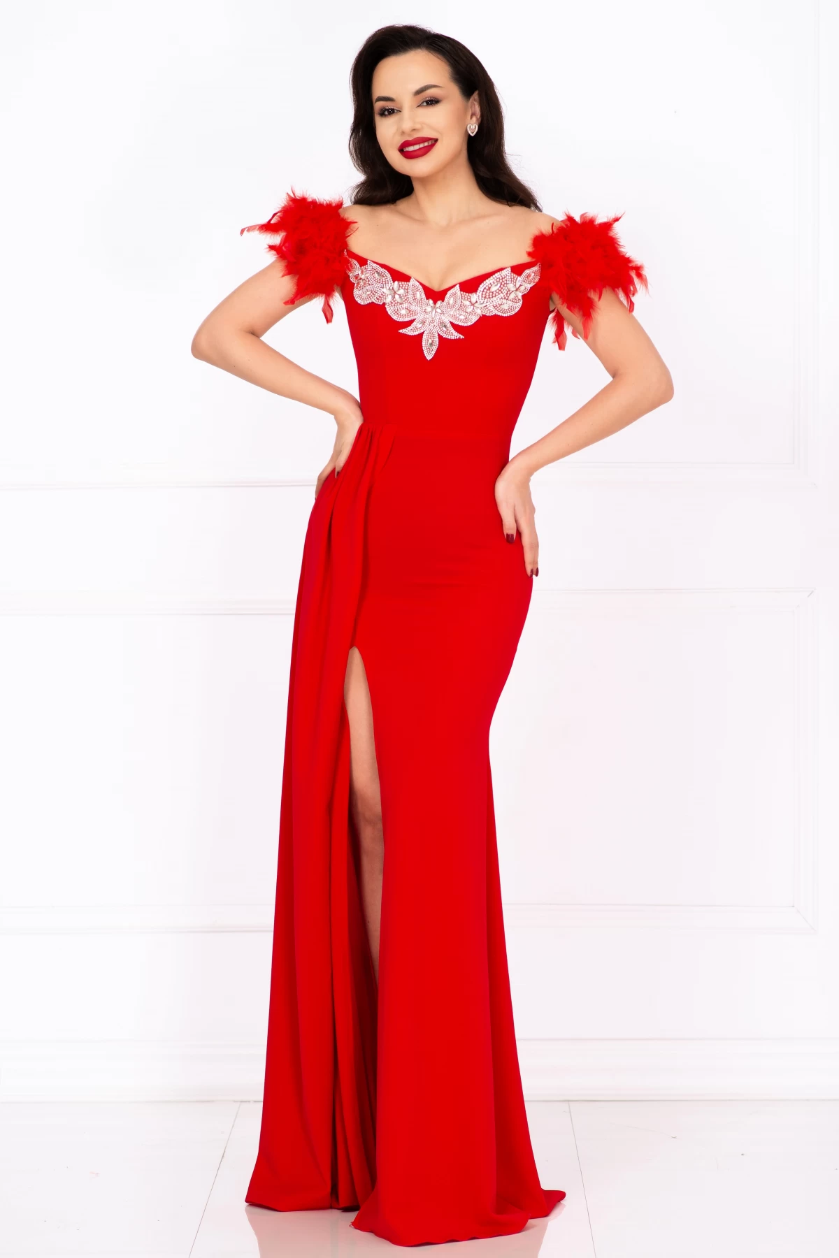 Rochie Sirenă Alissa Red - Chanttal | Rochii de seară