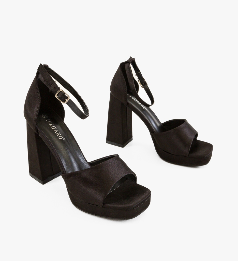 Sandale Mills Negre cu Toc Elegant - imagine 6
