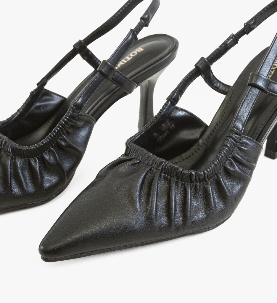 Pantofi dama Kuky negri eleganți cu toc - imagine 4