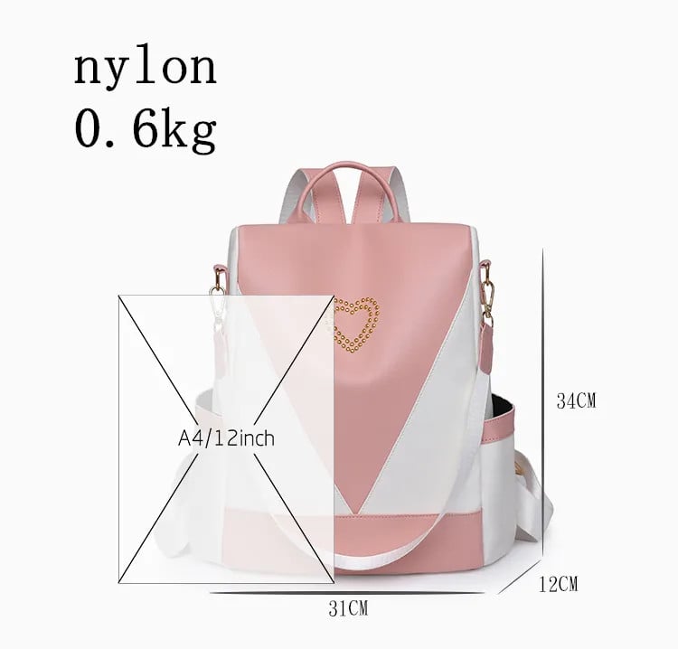 Rucsac Dama Delis Nimue GT2482 Alb/Albastru Antifurt - imagine 3
