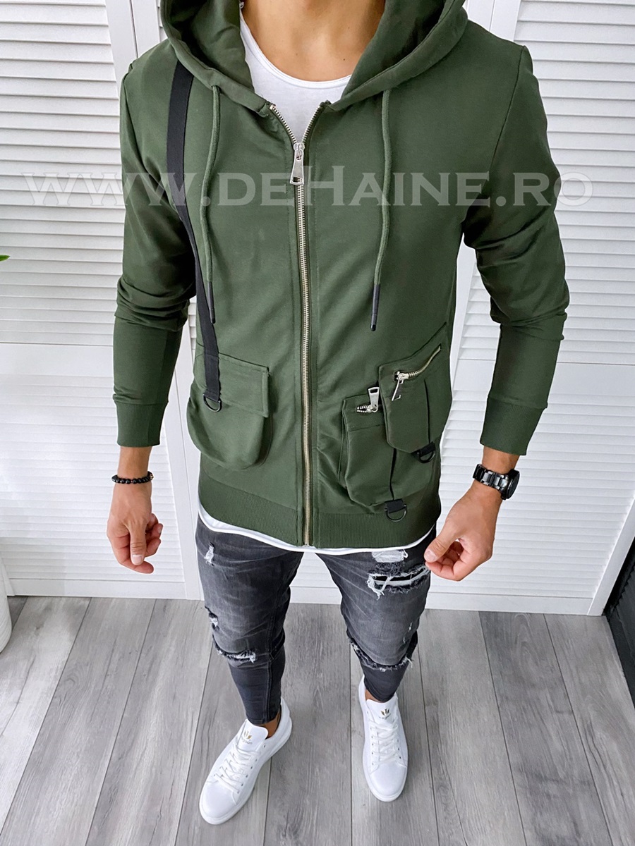 Hanorac Bărbați Slim Fit Kaki - Design Modern