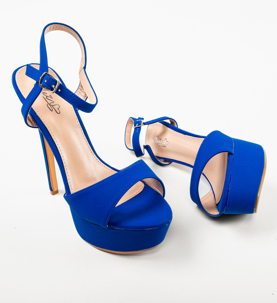 Sandale Unerop cu Toc Albastre | Eleganță Modernă - imagine 9