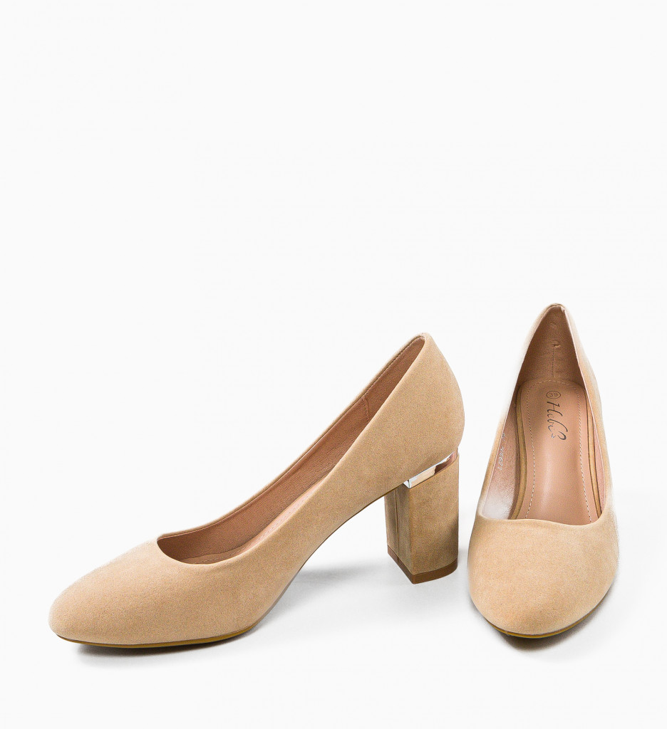 Pantofi Dama Eleganți Ryouta cu Toc Bej - imagine 6