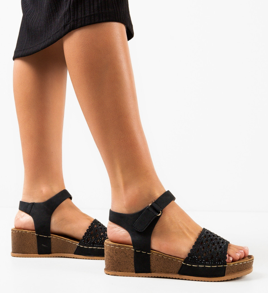 Sandale Dama Herbie Negre | Eleganță și Confort - imagine 2