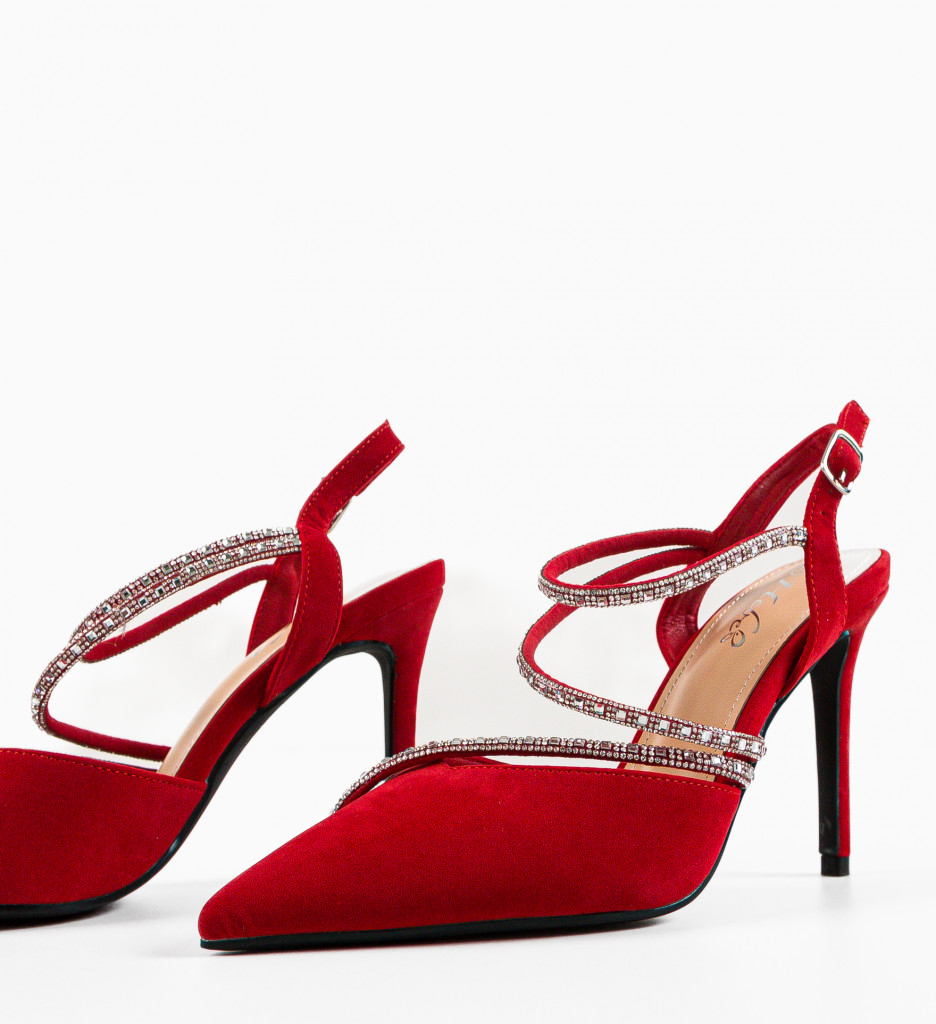 Pantofi Pearce Rosii cu Toc Eleganți - imagine 6