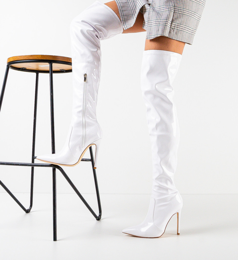 Cizme Dama Romio Albe | Stil și Eleganță - imagine 3