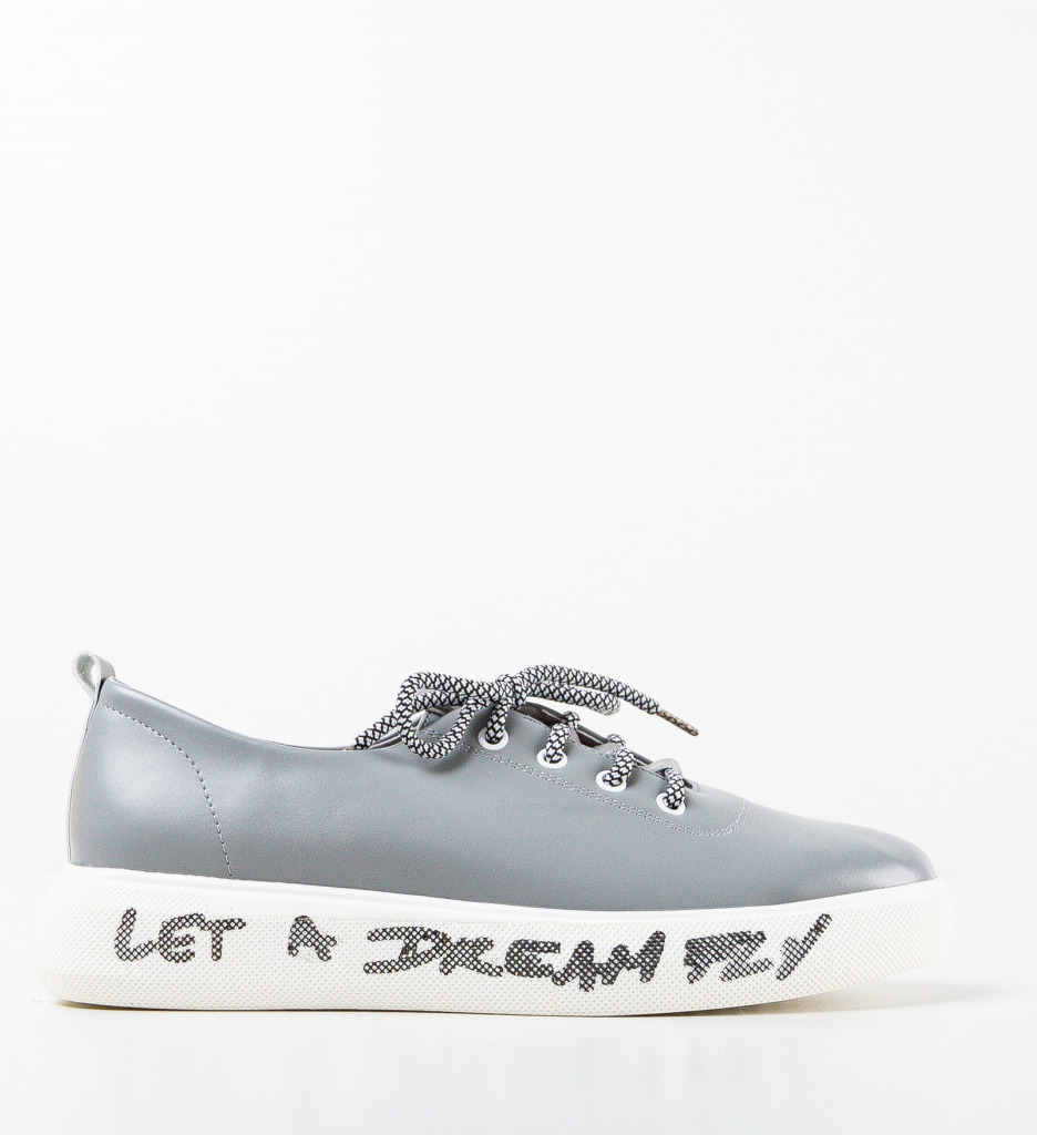 Pantofi Casual Dama Constance Gri - Confort & Stil - imagine 4