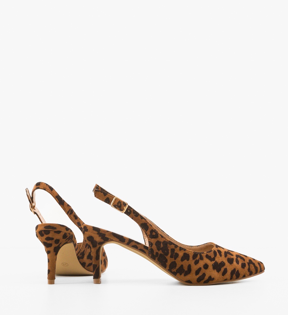Pantofi Dama Adele Print cu Toc Elegant - imagine 4