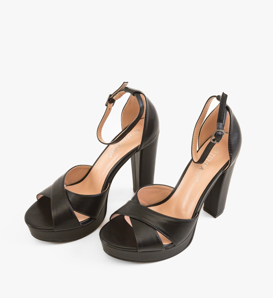 Sandale Toc Peck Negre - Stil și Eleganță - imagine 3