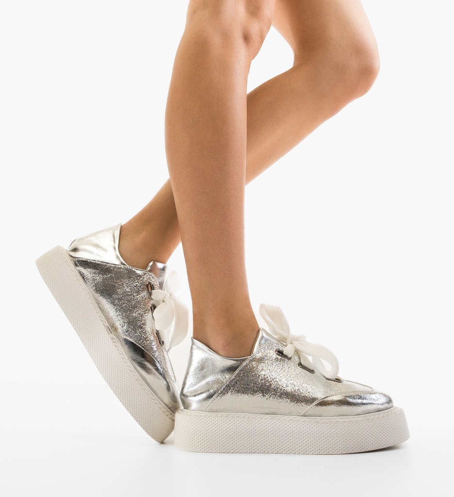 Pantofi Casual Vynn Argintii - Stil modern