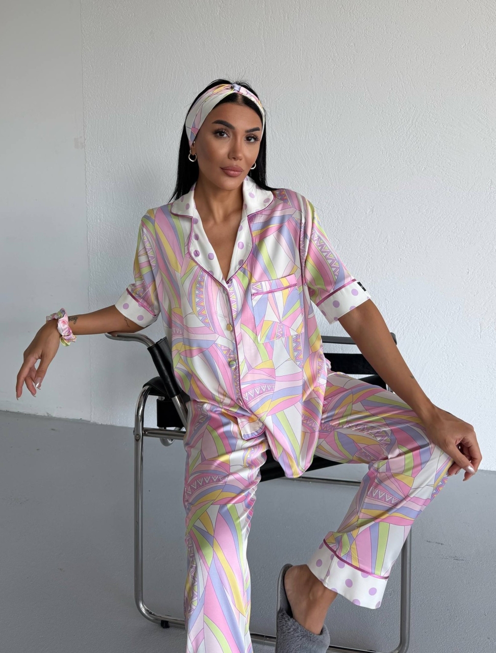 Set Pijama Delis 2 Piese Satin Mat - imagine 4