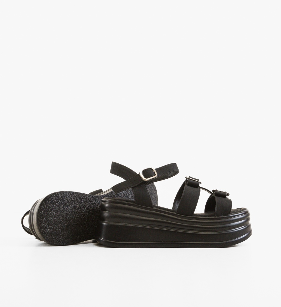 Sandale Dama Factosa Negre | Eleganta Varatica - imagine 3