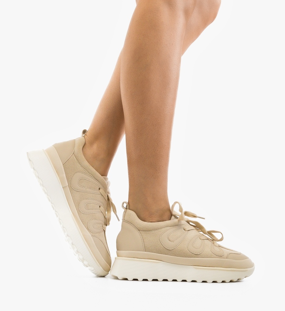 Sneakers Dama Tyler Bej - Confort și Stil Casual