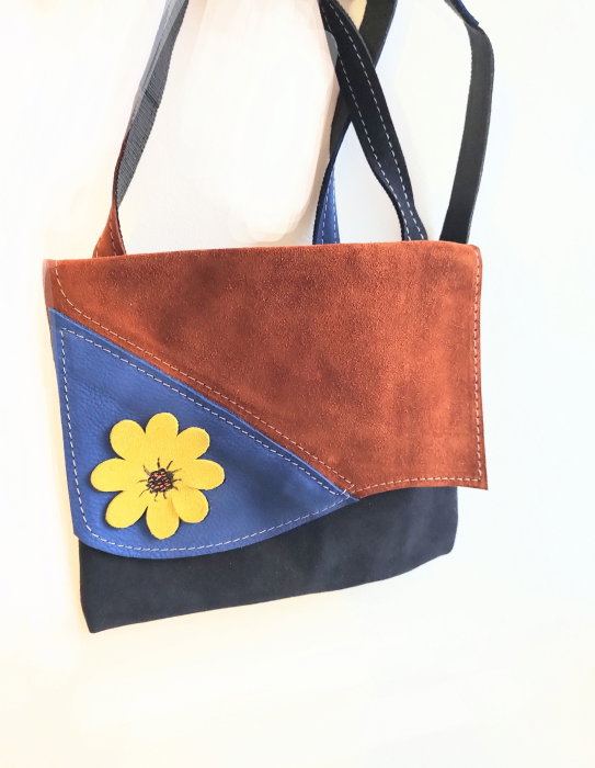Geantă Piele Naturală Multicoloră Shopika