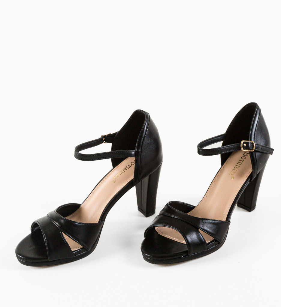 Sandale Toc Saniblue Negre | Eleganță și Stil - imagine 6