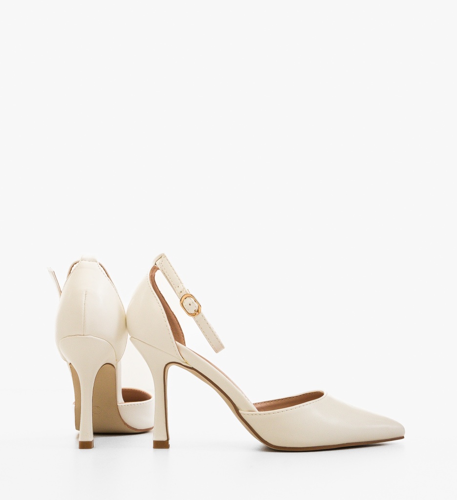 Pantofi Cole Albi cu Toc | Eleganță Asigurată